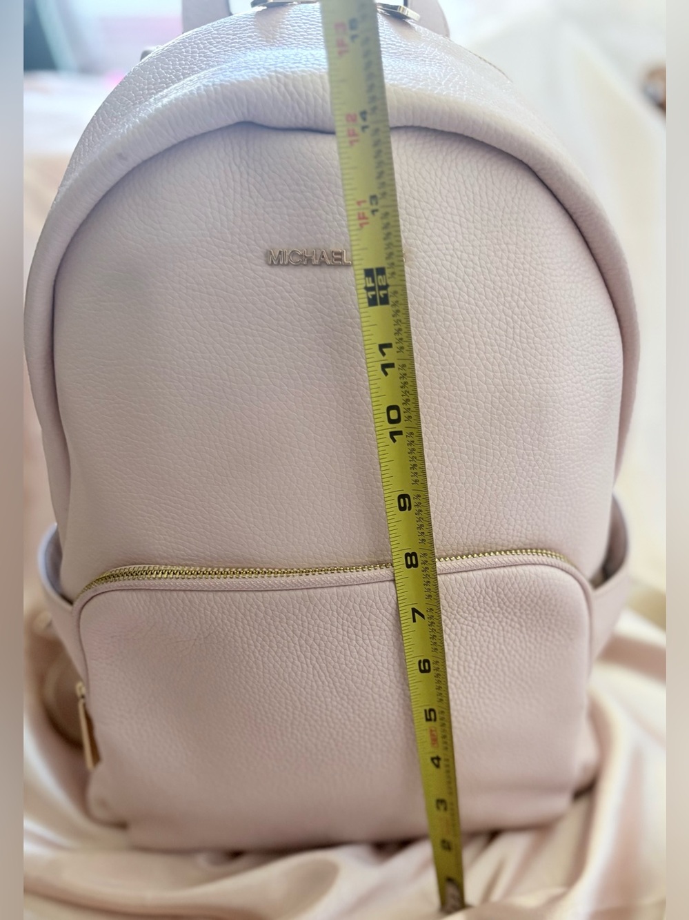 Michael Kors Pale Pink Erin Large Pebbled Leather Backpack